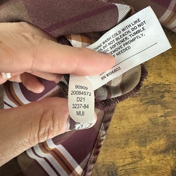 Alaskan Hardgear Bitterroot shirt long sleeve plaid women size XL brown maroon - Picture 6 of 10